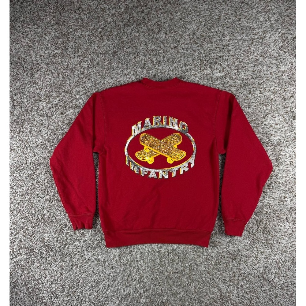Marino Infantry Graphic Logo Red Sweatshirt Men's Size Small